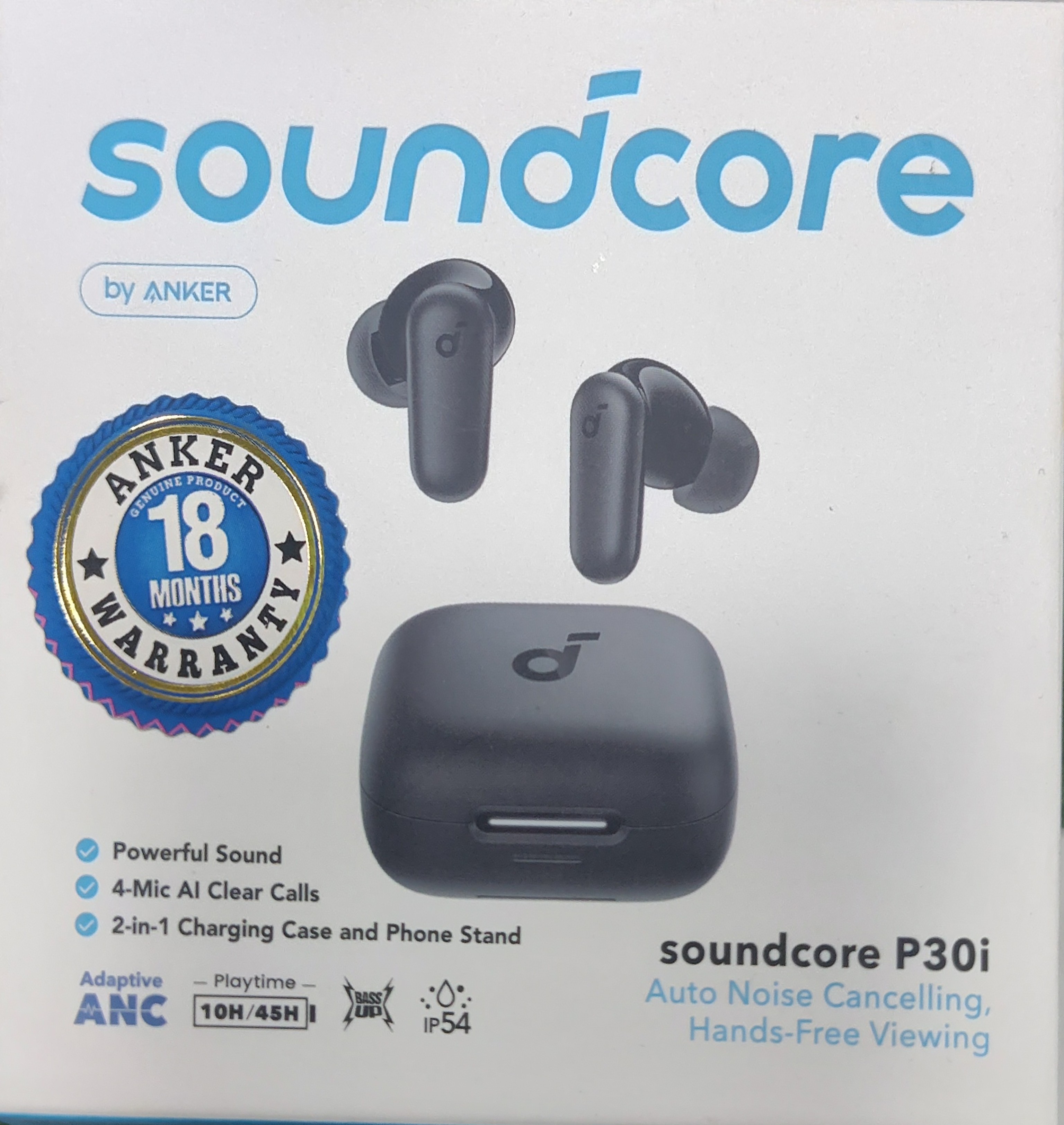 ANKER  SOUNDCORE P30i BUDS BLACK A3959Z11 (18MONTH WARRENTY)