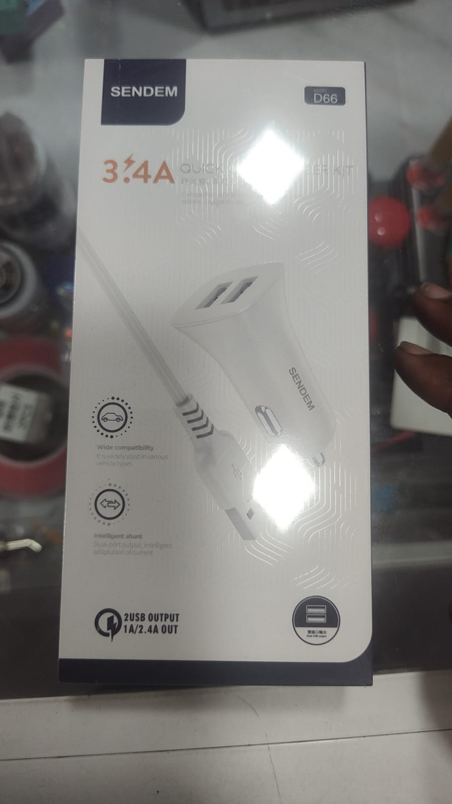 D66 3.4A Quick Car Charger with Micro cable